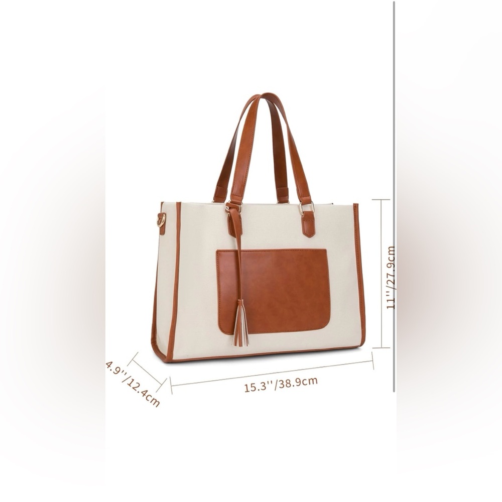 Laptop Tote Bag for Women, Canvas Work Tote Bags Large Computer Bag